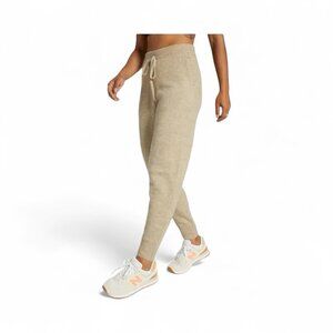 Calia by Carrie Underwood Sweater Knit Jogger Pants 1X Tan Neutral Pockets NWT